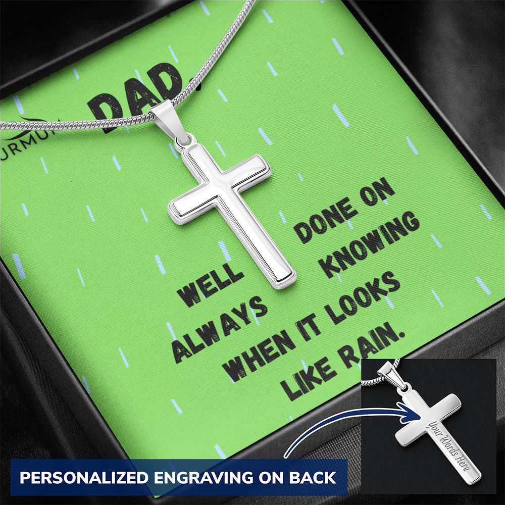 Dad, Weel Done / Personalized Cross Pendant