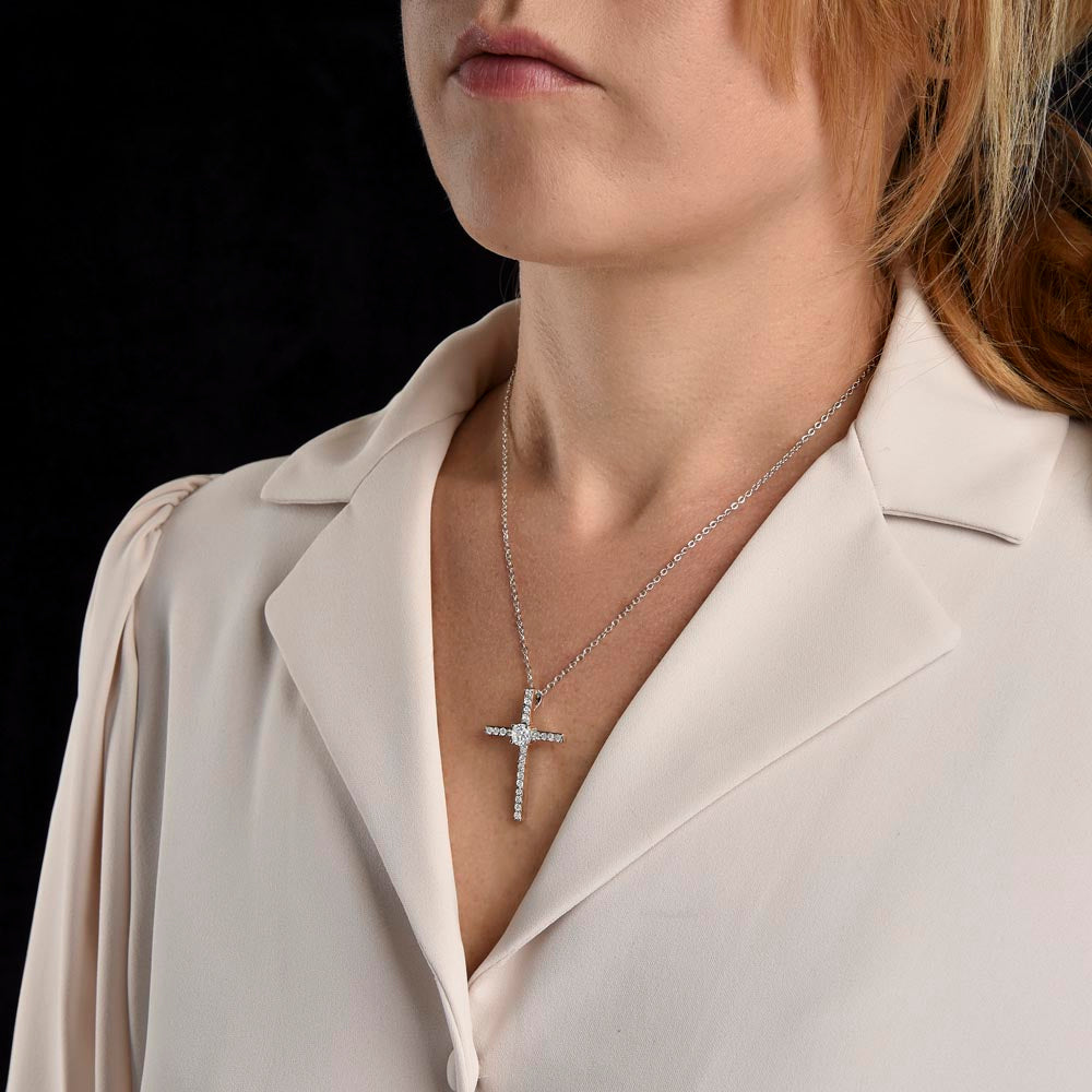 Best Sister -  CZ Cross Necklace