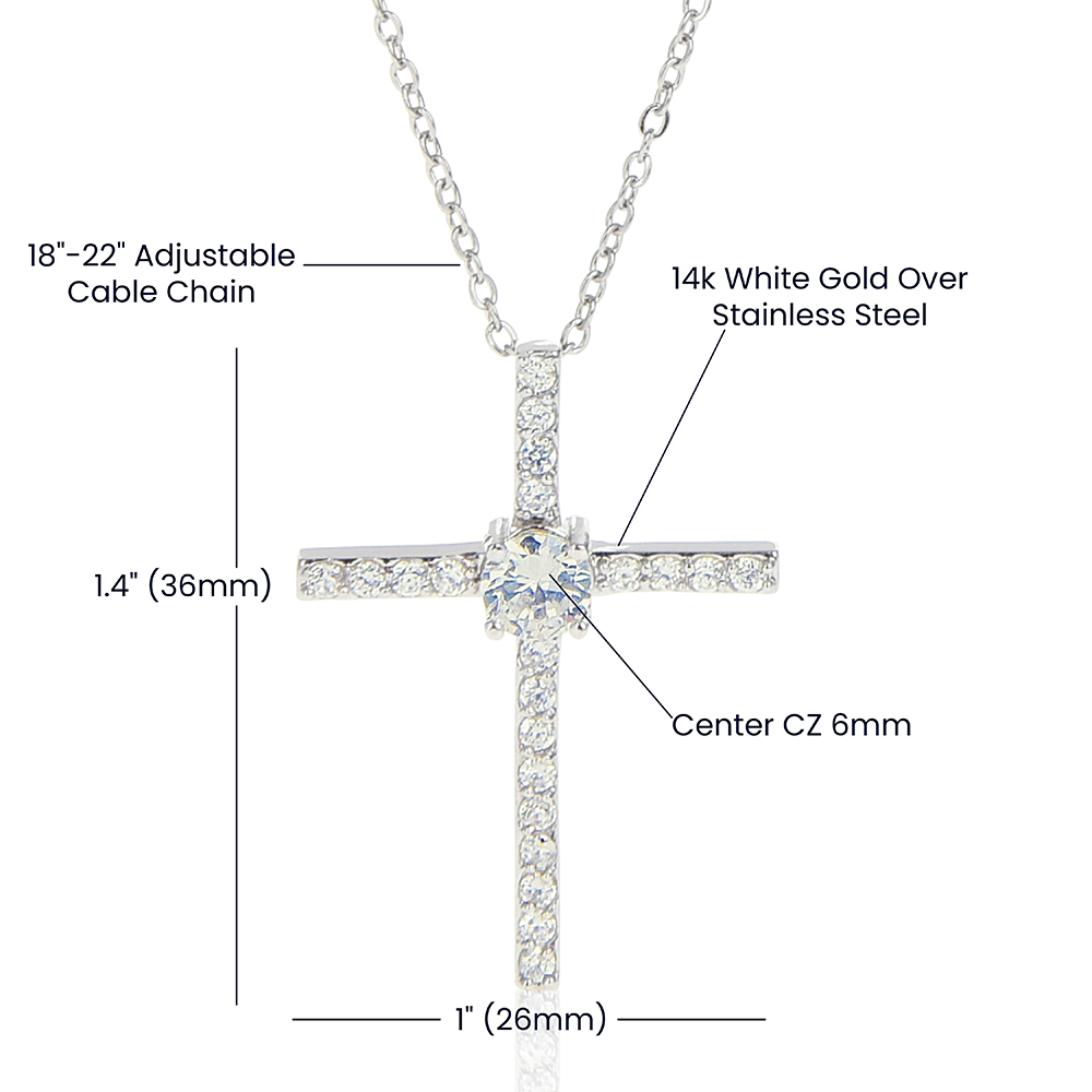 Best Sister -  CZ Cross Necklace