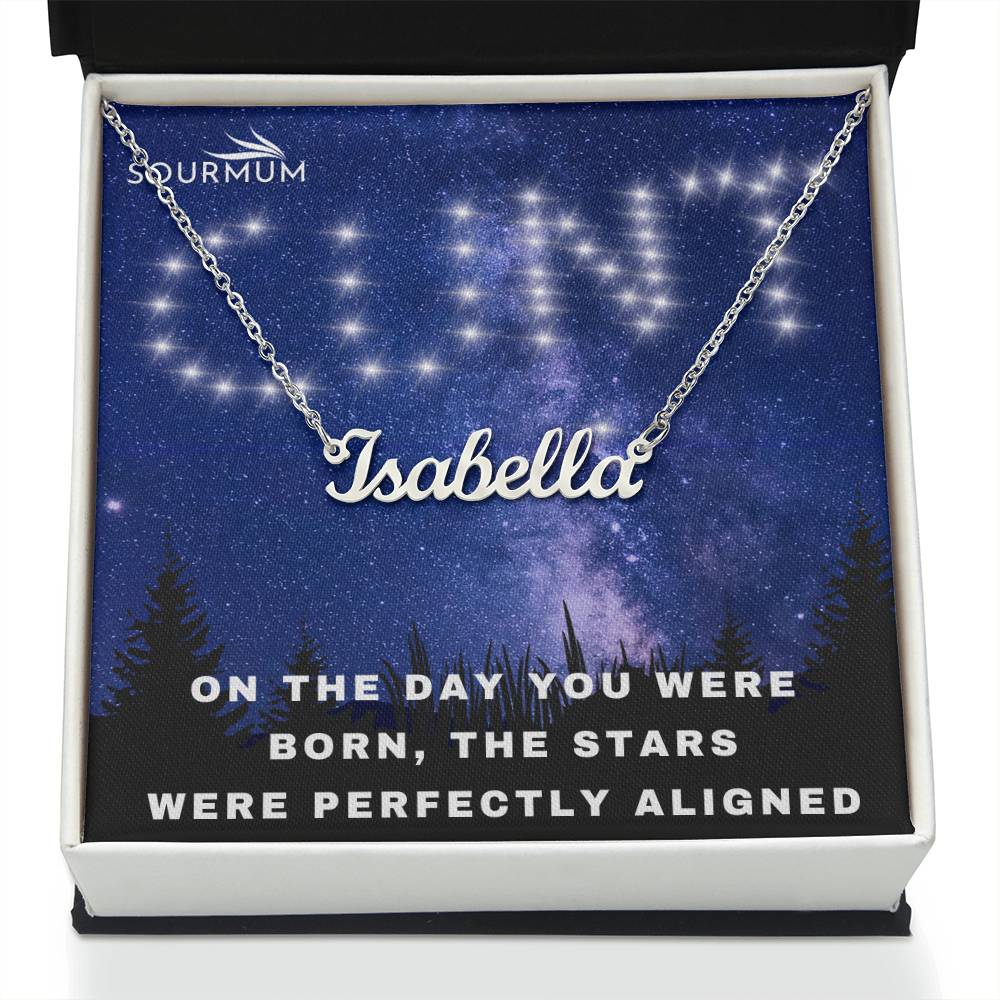 ON THE DAY YOU WERE BORN - Custom Name Necklace