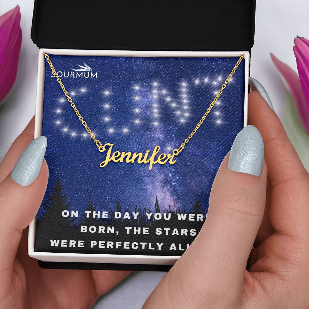 ON THE DAY YOU WERE BORN - Custom Name Necklace