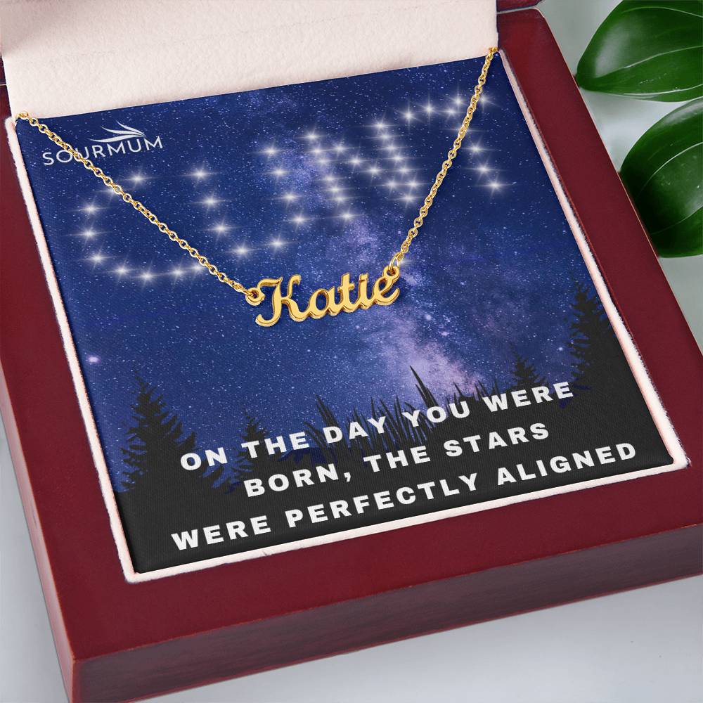 ON THE DAY YOU WERE BORN - Custom Name Necklace