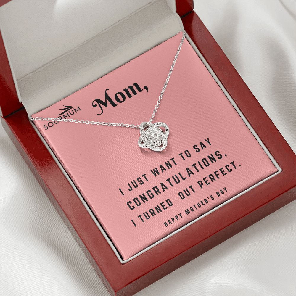 Congratulation Mom/ Love Knot Necklace